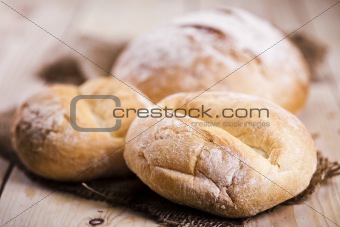 Still-life assortment of baked bread