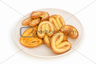 Fresh cookies isolated on the white background