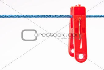Clothespin hang on a cord 