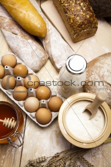 Loaf of bread over background