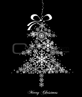 Christmas Tree with stars. Vector