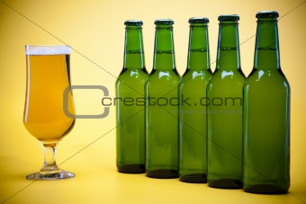 Beer collection, glass in studio