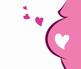 Pregnant Woman Icon With Heart (pink)