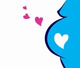 Pregnant Woman Icon With Heart (blue)