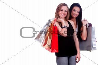 Happy Girls Shopping