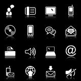 Communication icon set - black series