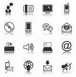 Communication icon set - white series