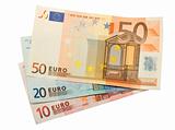 euro banknotes isolated