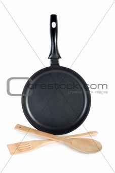 frying pan with set spoon 