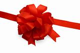 Gift ribbon and red bow