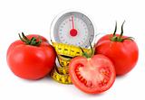 tomato and measuring tape