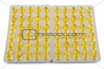 yellow capsules with fish oil