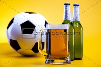 Beer collection, football