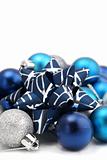 Blue and silver Christmas ornaments
