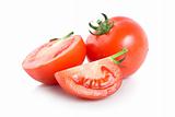 Three raw red tomatoes