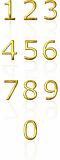 3d golden numbers with reflection