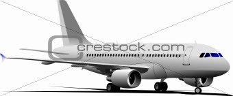 Passenger Airplane. Colored Vector illustration for desiners