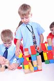 children playing with bricks