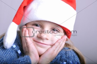 cute little smiling Santa girl