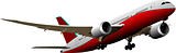 Airplane in flight. Vector illustration