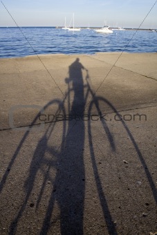 Biking by the lake