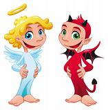 Baby Angel and Devil.