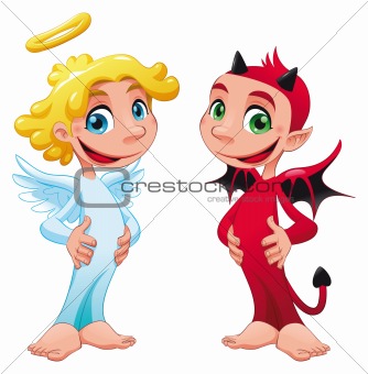 Baby Angel and Devil.