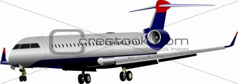 Passenger Airplane. Colored Vector illustration for designers
