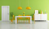 colored modern dining room
