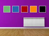 colored interio with frame and radiator