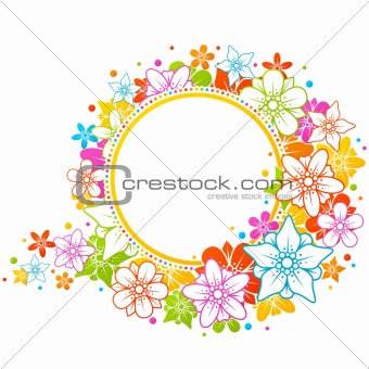 Floral colorful frame