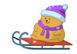 Teddy-bear on sledge
