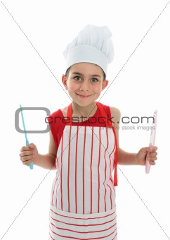 Chef holding two knives