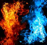 Red and blue fire