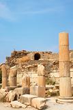 Ruins of columns in ancient city of Ephesus