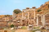Ruins of columns in ancient city of Ephesus