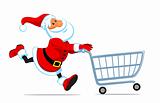 Santa run with shopping cart