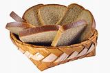 Braided birch-bark bread box with broun bread
