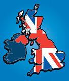 United Kingdom Map with Union Jack