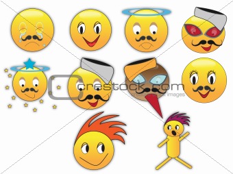 Funny emoticons with different expressions