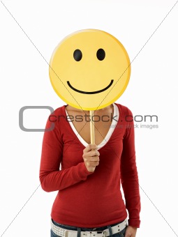 woman with emoticon