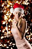 girl santa claus with candle