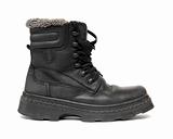 black leather winter shoe