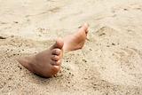 bare foot in sand