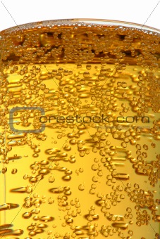 bubbles in glass with beer
