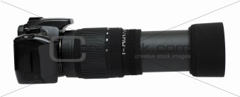 camera with telephoto zoom lens