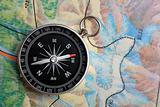 compass on geography map