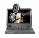laptop with old projector