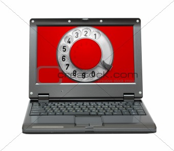 laptop with old phone dial