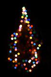 christmas fir with defocused lightings
